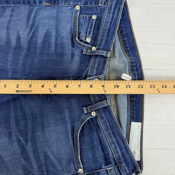 rag & bone Stiletto Boot Cut Jeans Women 31 Low Rise Bishop Blue Medium Wash Y2K - Picture 13 of 16